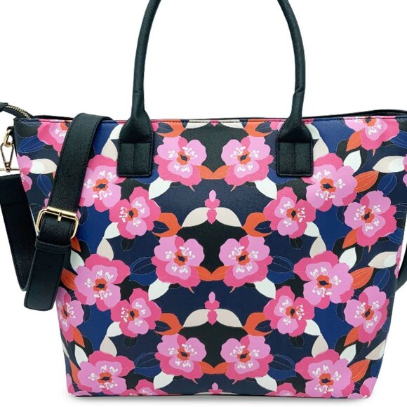 Trina Turk Double Handled Tote in All Over Narcissus - Picture 3 of 4